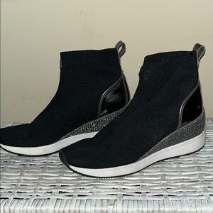 Michael Kors Black and Silver High-Top Sneakers